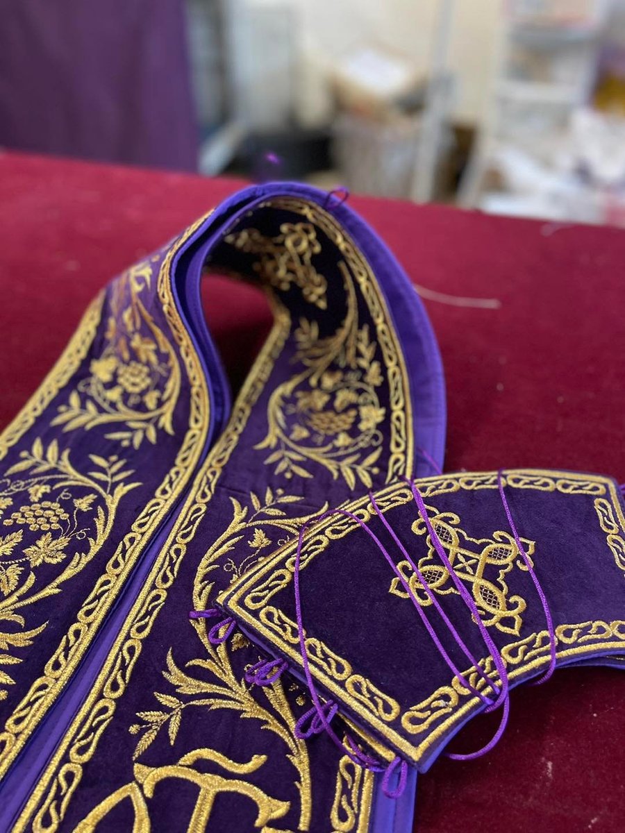 fully embroidered protodeacon  double orarion with cuffs — photo 4