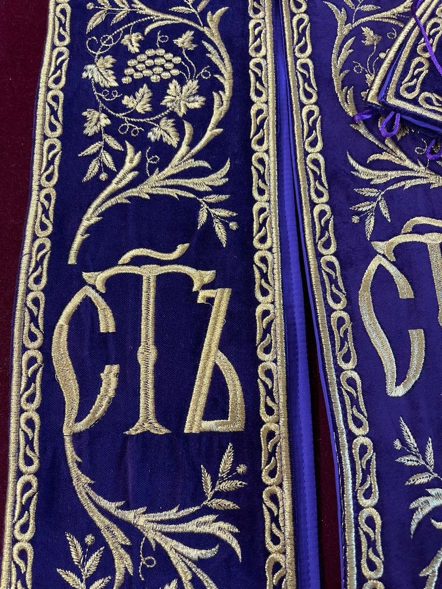 fully embroidered protodeacon  double orarion with cuffs — photo 5