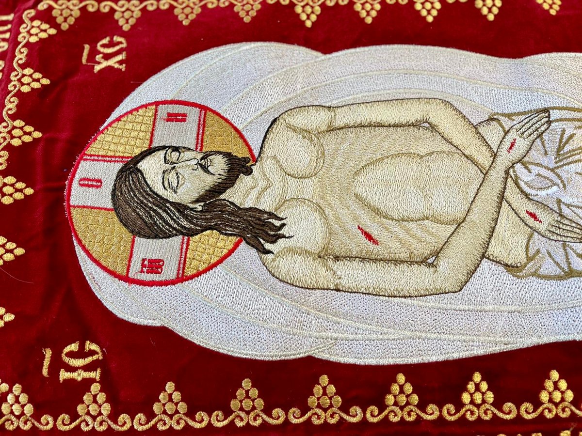 Unique Cotton Velvet Shroud of Christ, 44x28.5 — photo 3