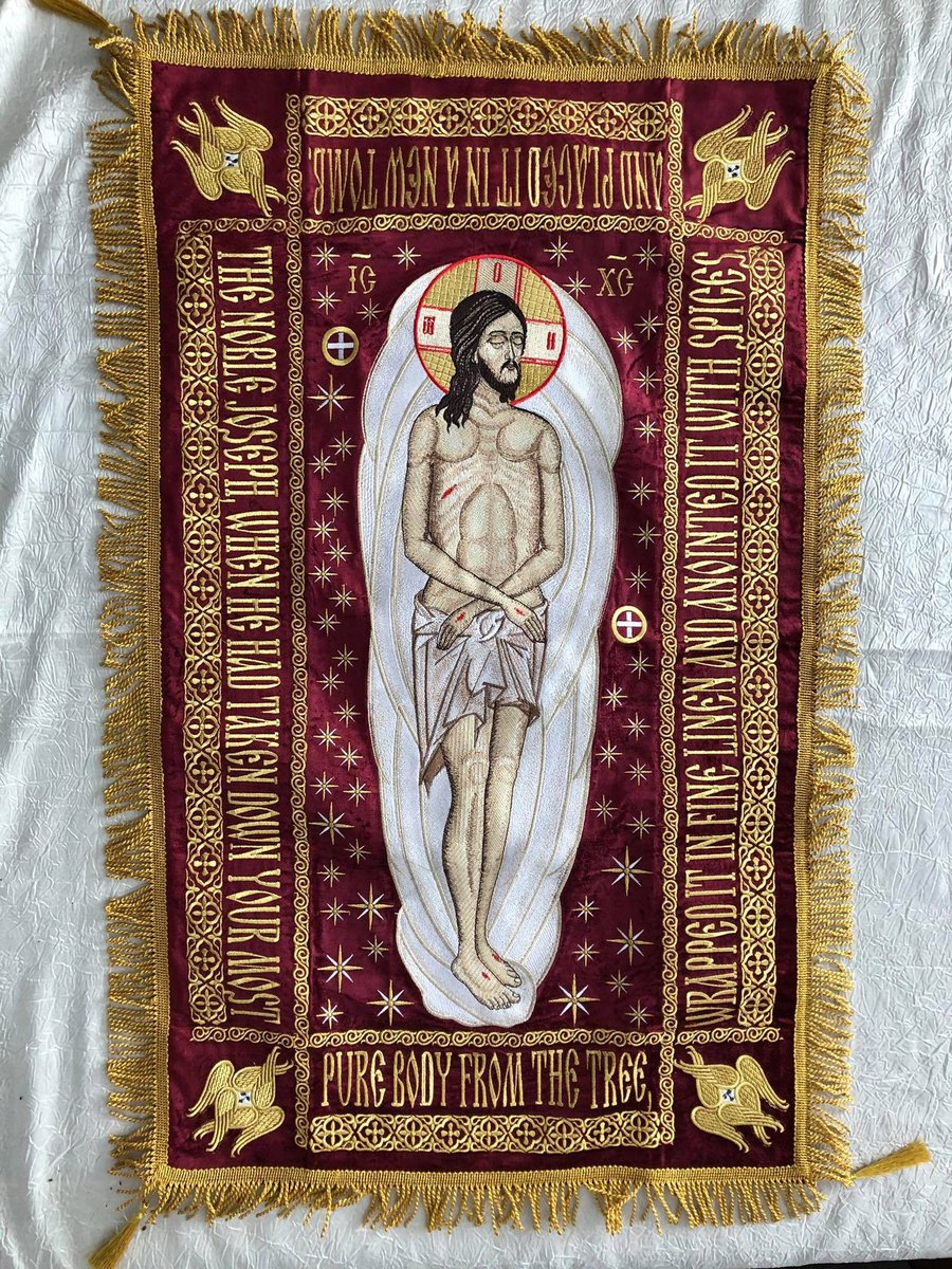 Fully embroidered shroud of Christ, small 25x36, 40x30 — photo 4