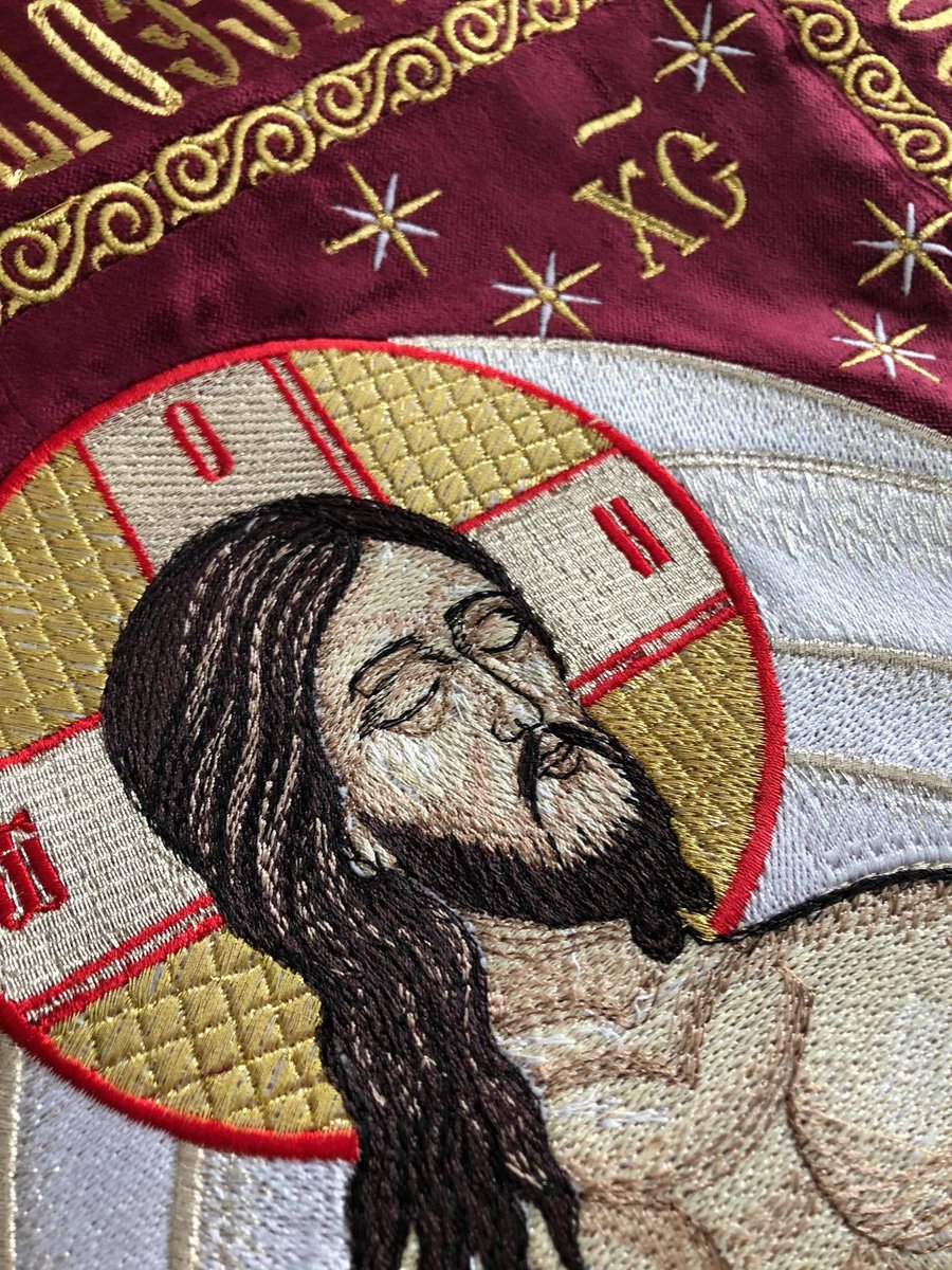Fully embroidered shroud of Christ, small 25x36, 40x30 — photo 5