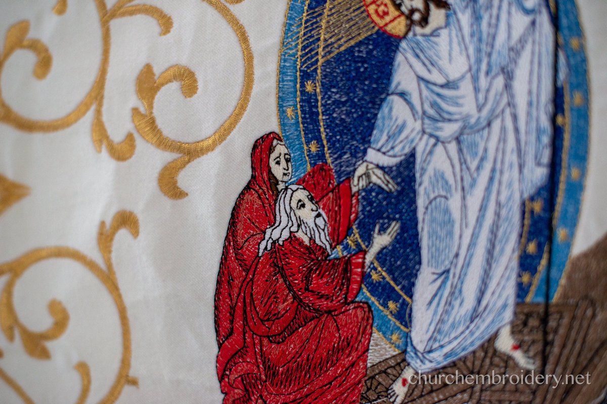 Fully Embroidered Velvet Cotton Analogion Cover with Icon of the Resurrection of — photo 3
