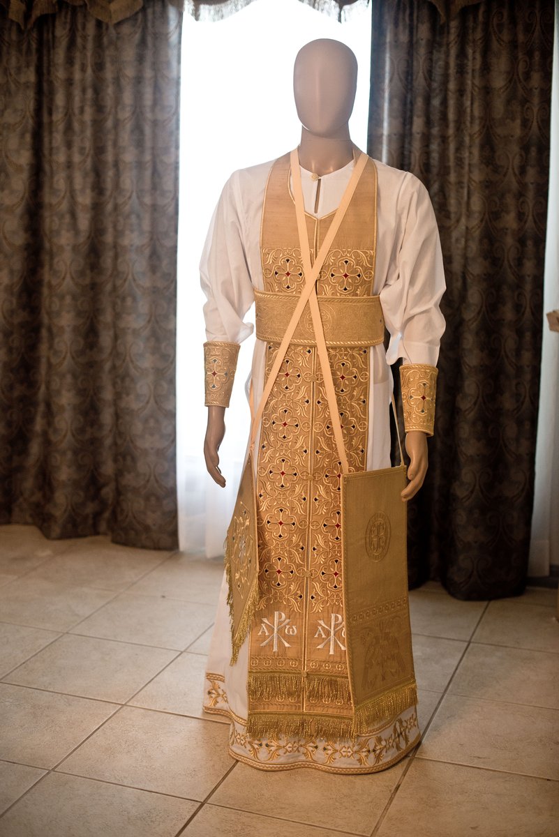 Gold  full embroidered  vestments priest set russian style — photo 10