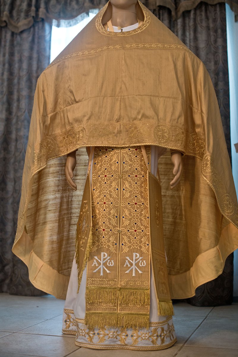 Gold  full embroidered  vestments priest set russian style — photo 2