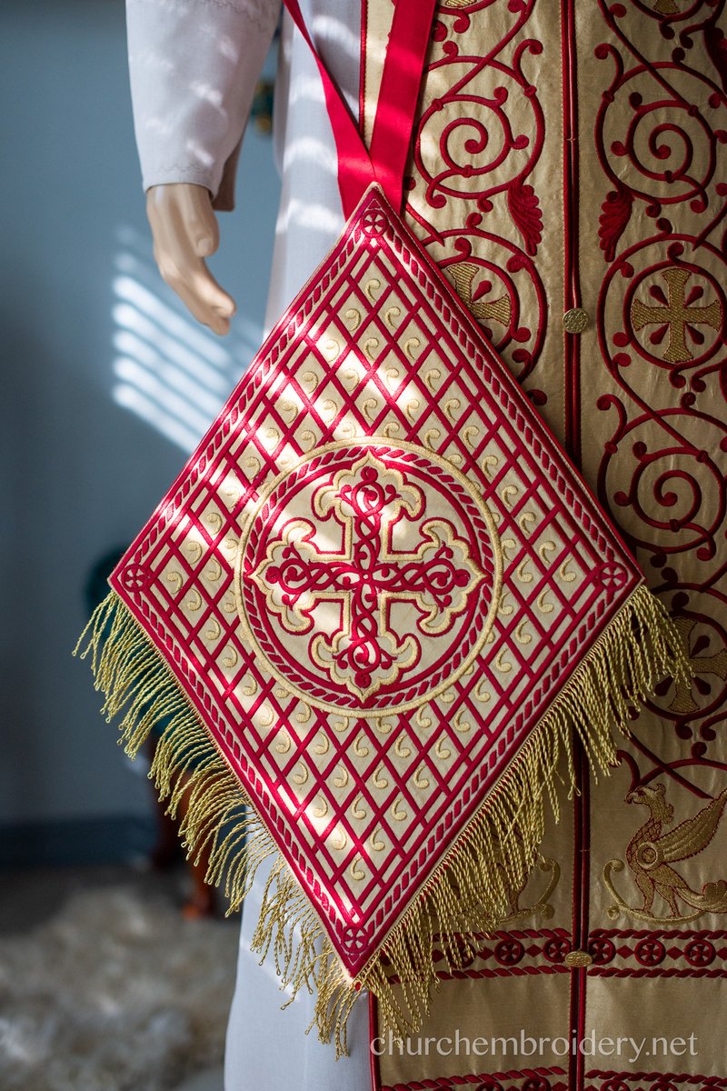 Gold Red  fully embroidered  vestments priest set Russian style — photo 3