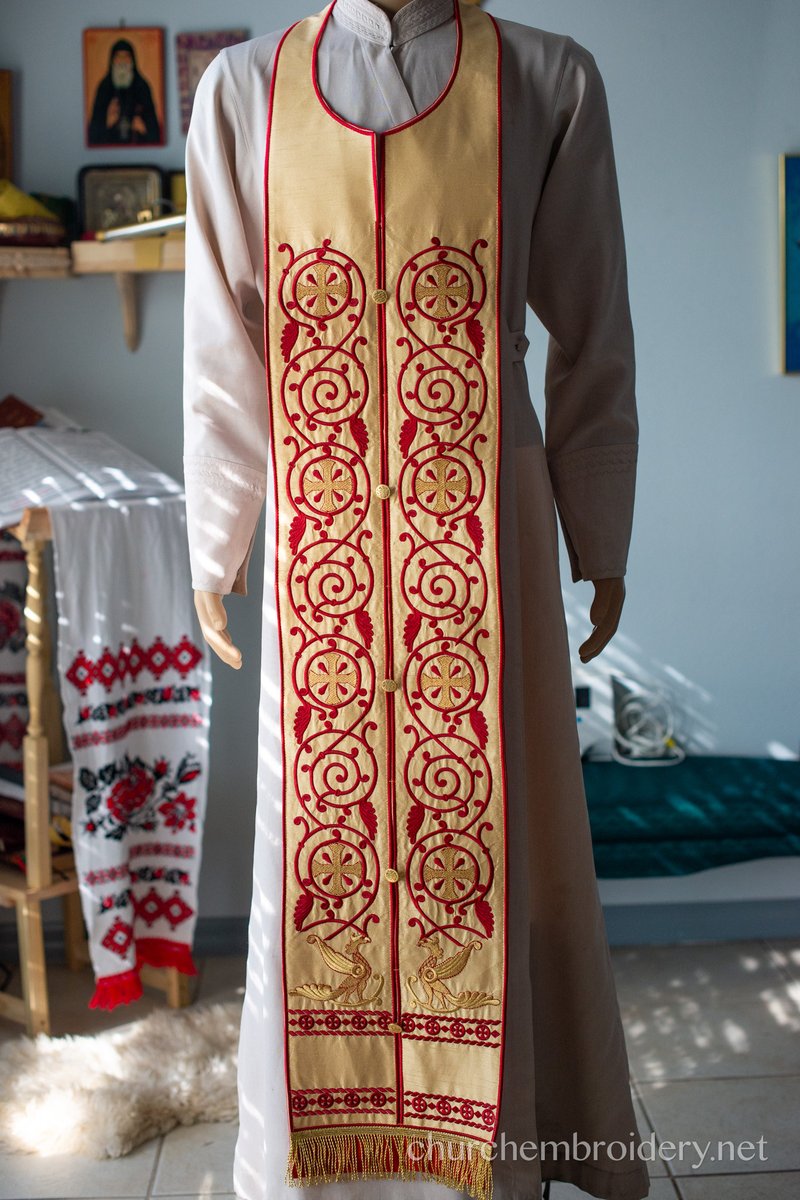 Gold Red  fully embroidered  vestments priest set Russian style — photo 5
