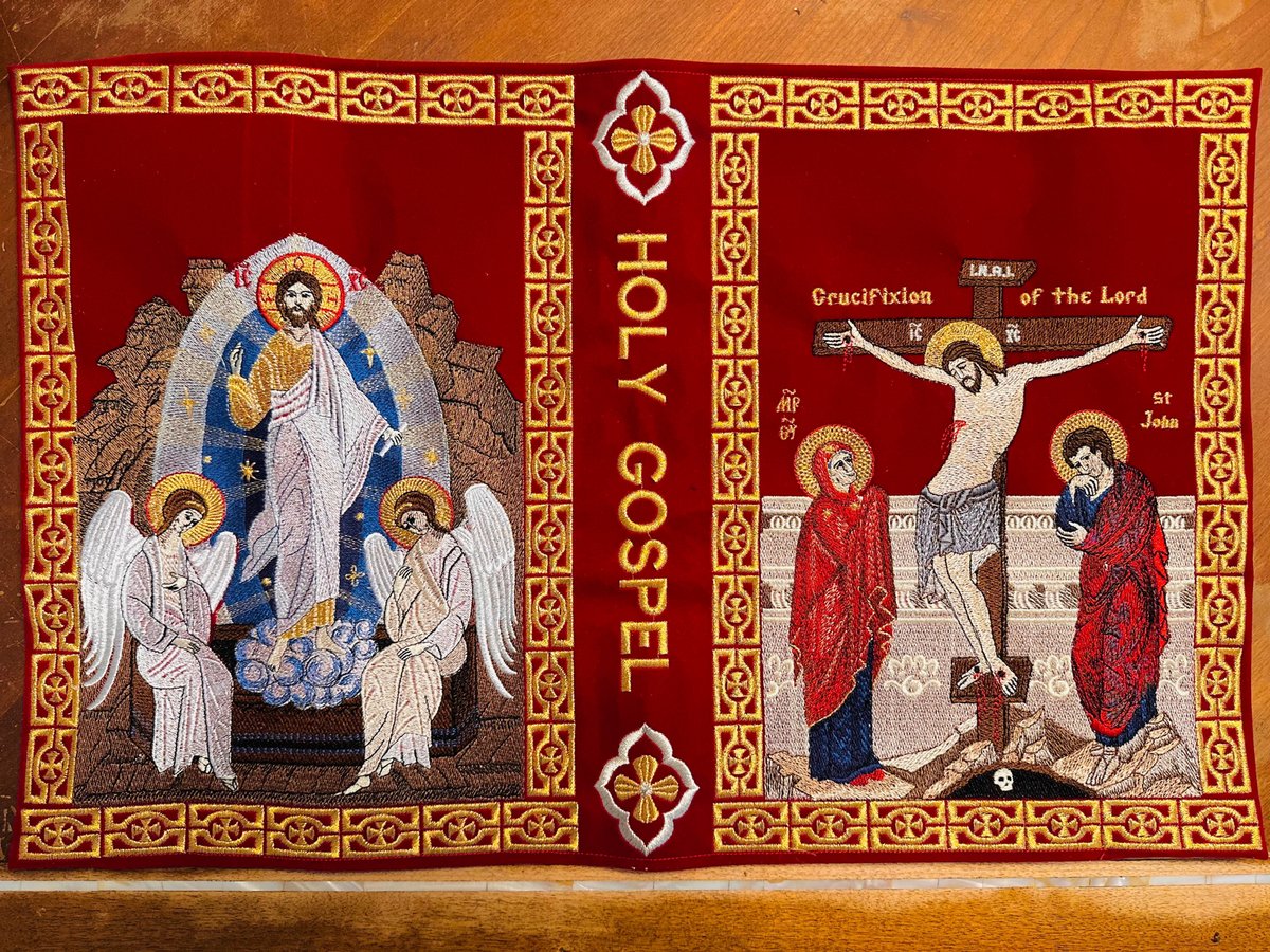 Luxury Red Velvet Gospel Book Cover with Embroidery