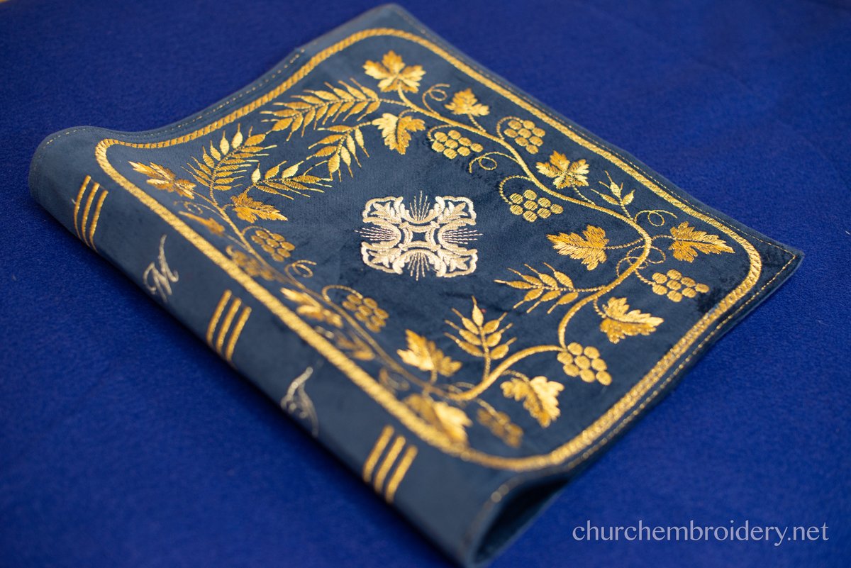 Velvet Gold-Thread Gospel Book Cover