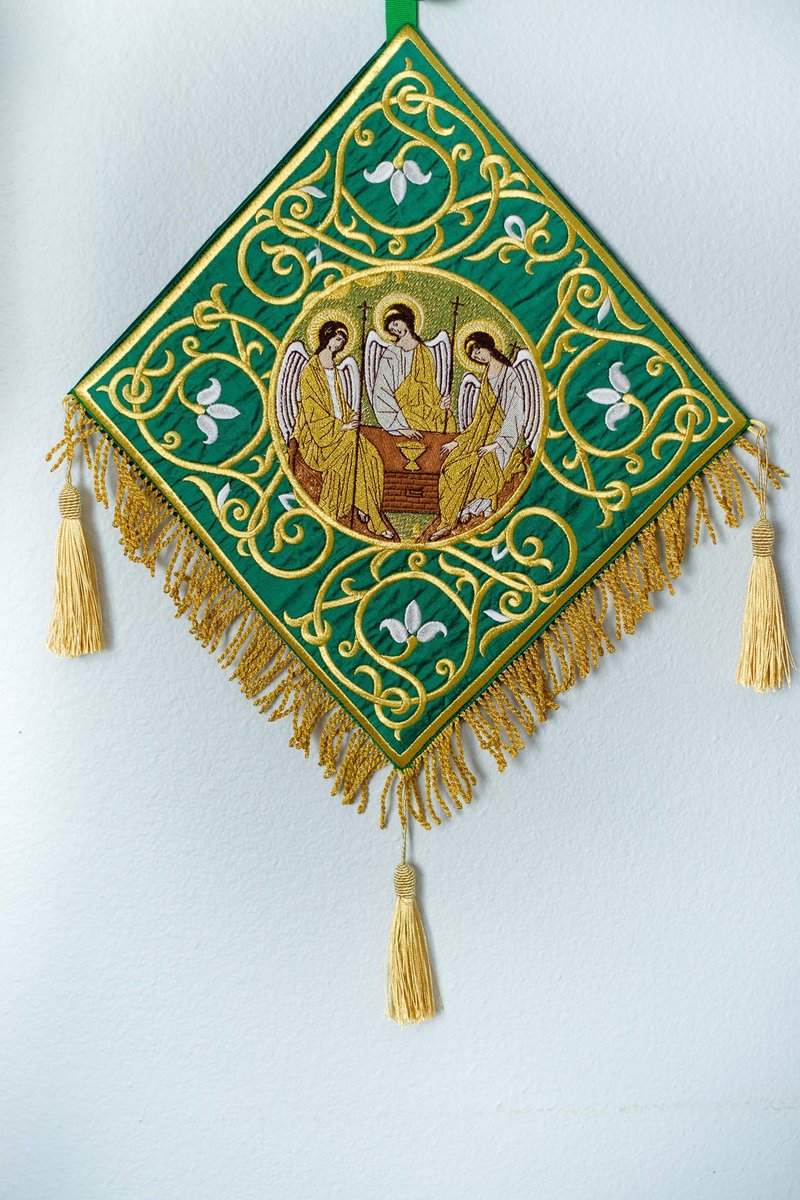 Green fully embroidered set of covers — photo 4