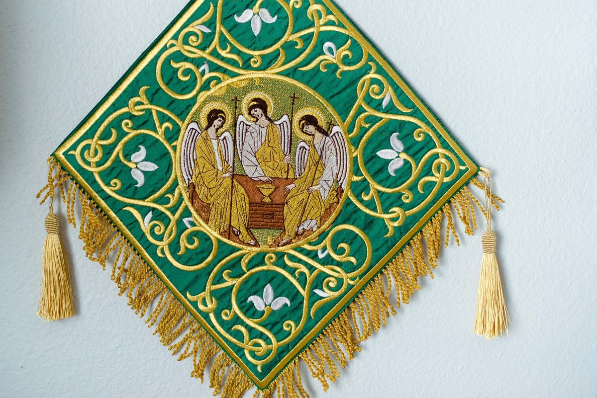 Green fully embroidered set of covers — photo 7