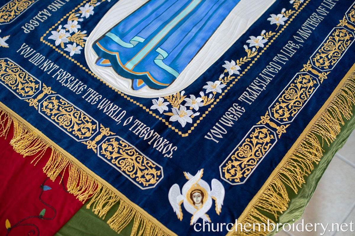 Hand Painted  And Fully-embroidered Orthodox Dormition Shroud — photo 2