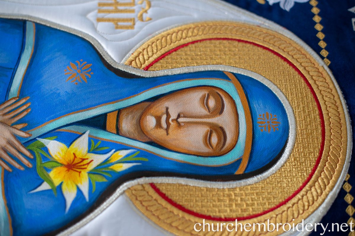 Hand Painted  And Fully-embroidered Orthodox Dormition Shroud — photo 4