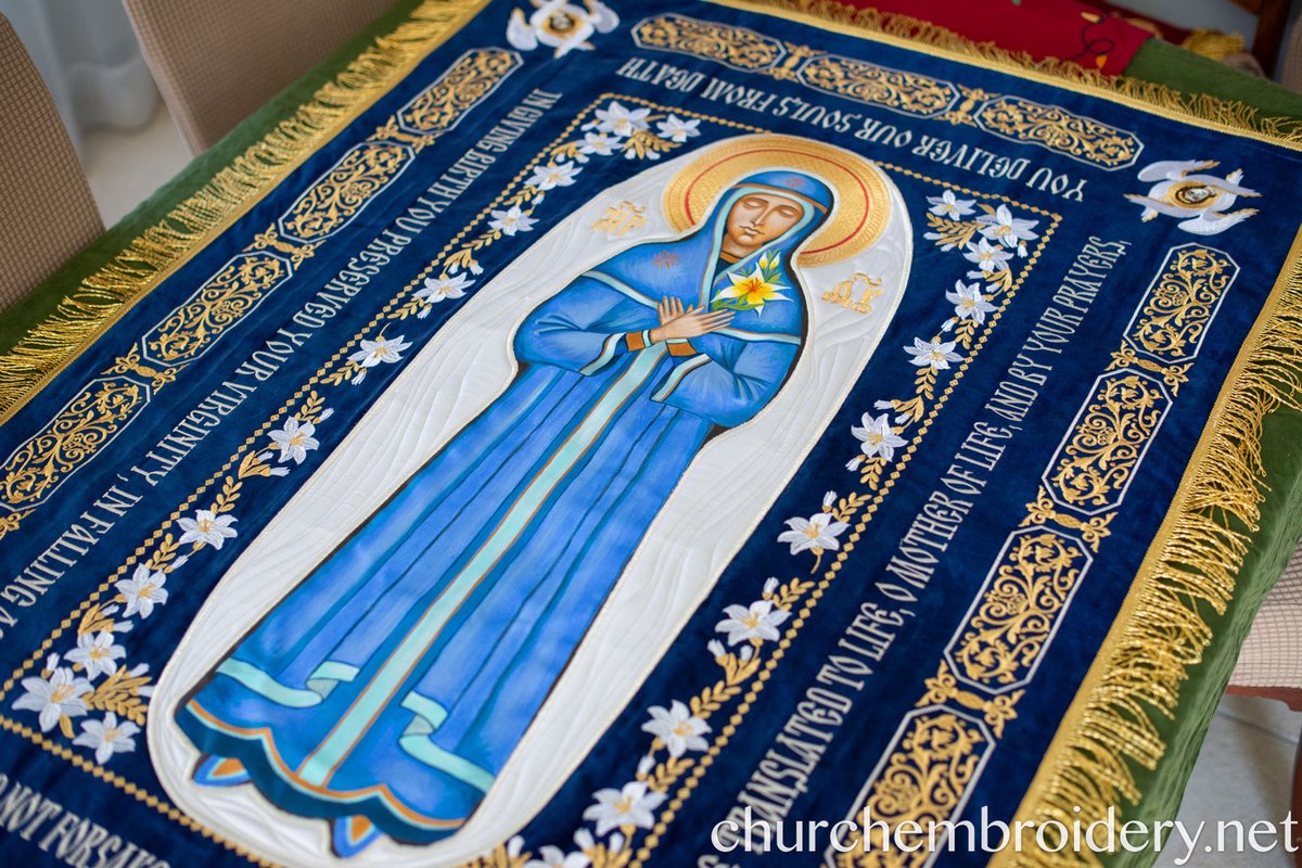 Hand Painted  And Fully-embroidered Orthodox Dormition Shroud