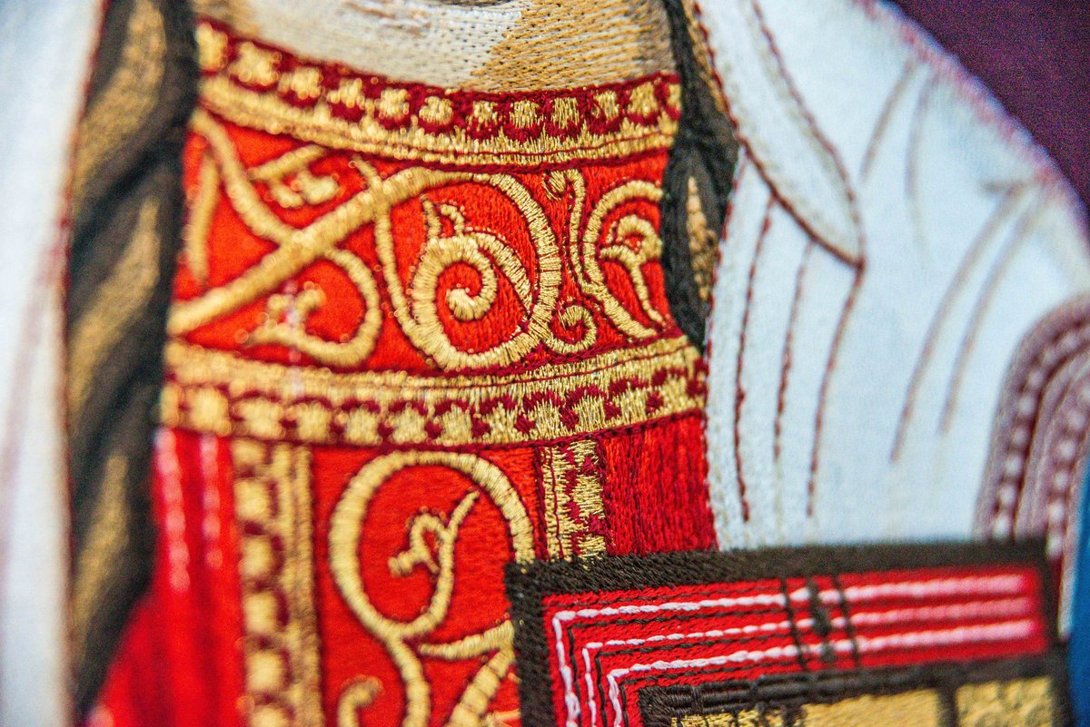 Large Fully embroidered banner with the icon of st. Nina — photo 10