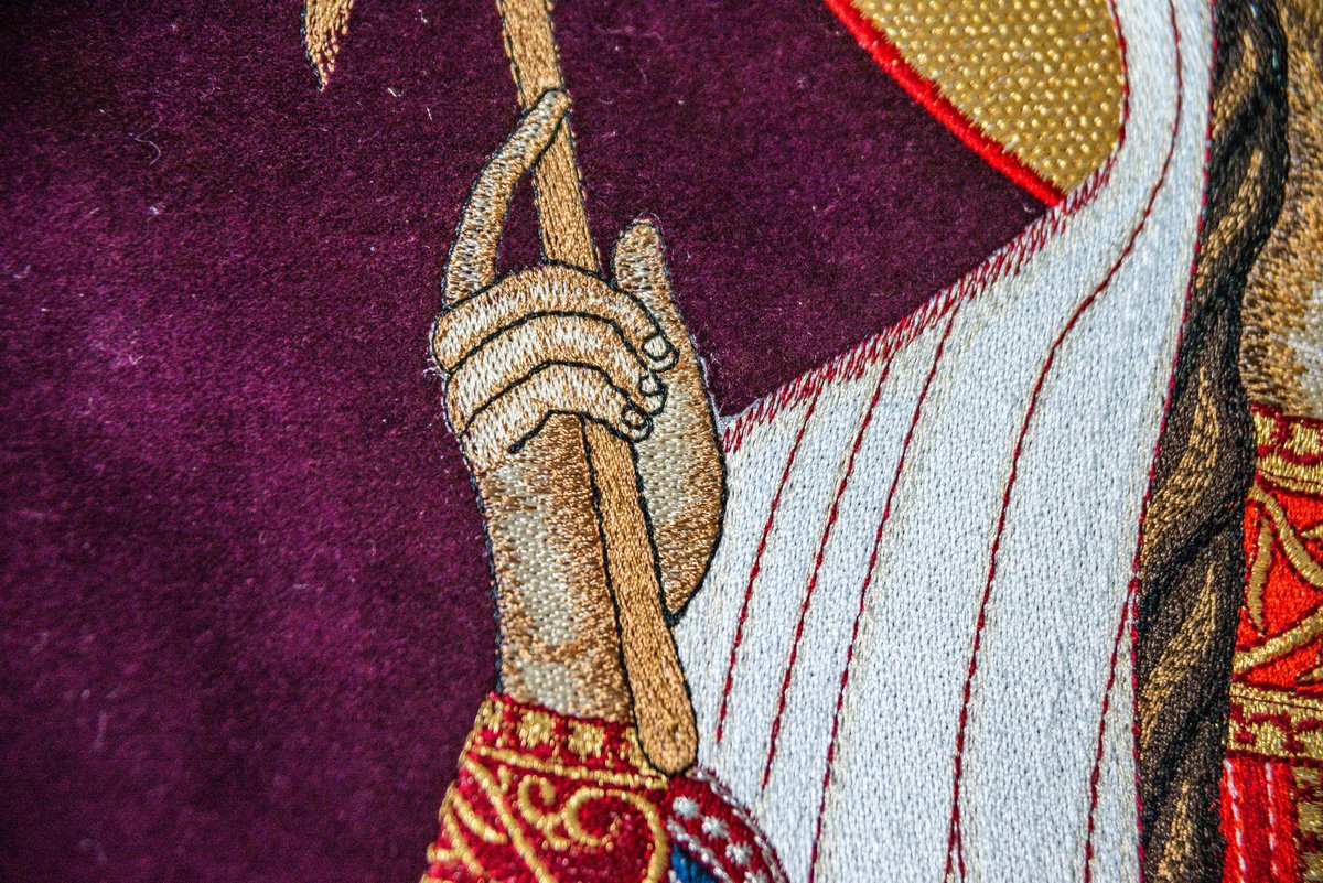 Large Fully embroidered banner with the icon of st. Nina — photo 11