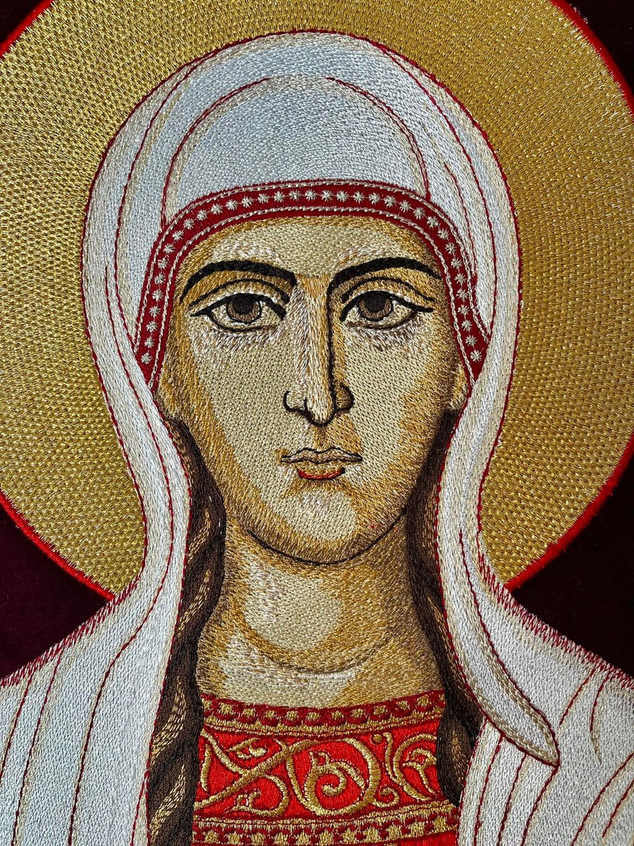 Large Fully embroidered banner with the icon of st. Nina — photo 4