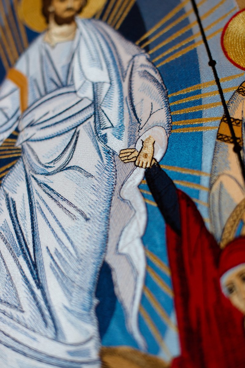 Large Fully Embroidered Church Banner with Resurrection icon — photo 8