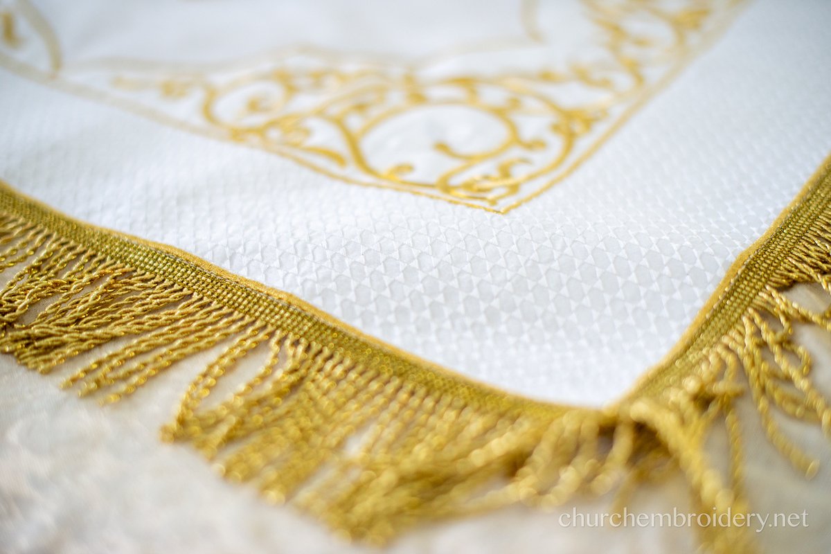 Orthodox Church Traditional Chalice Covers Set - White Gold — photo 3
