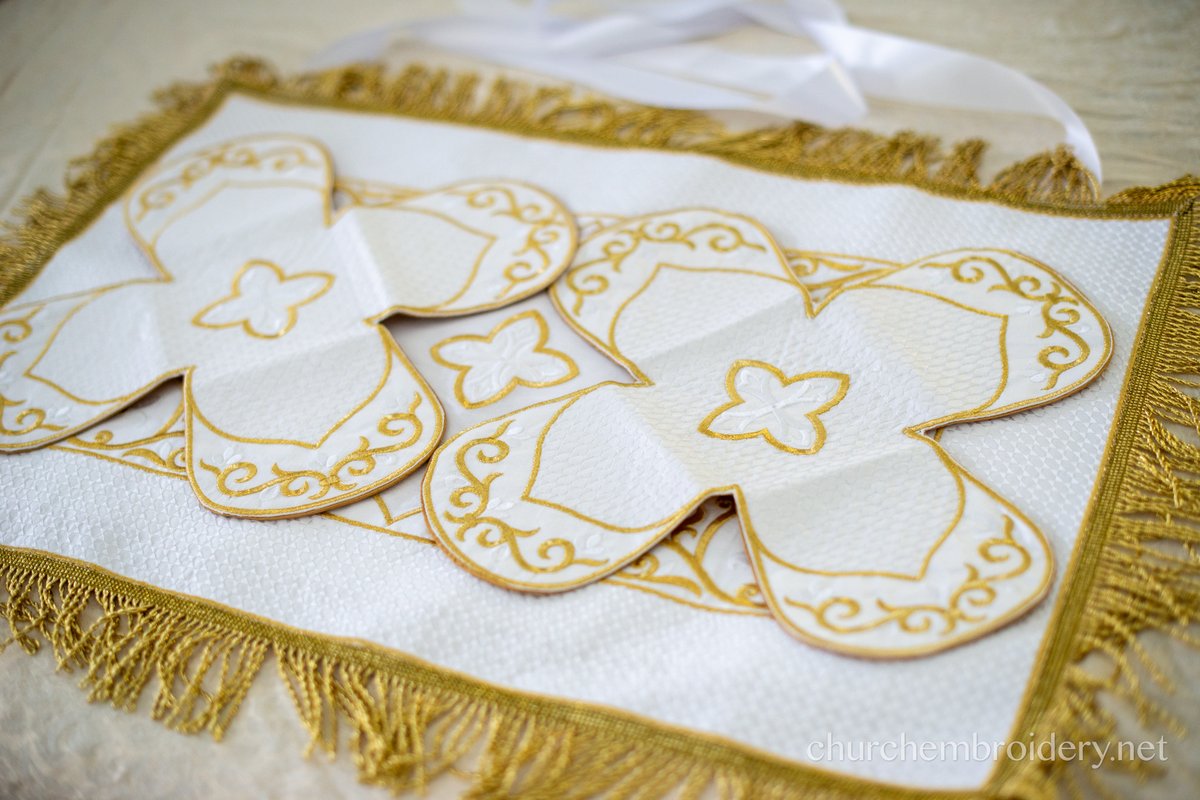 Orthodox Church Traditional Chalice Covers Set - White Gold — photo 4