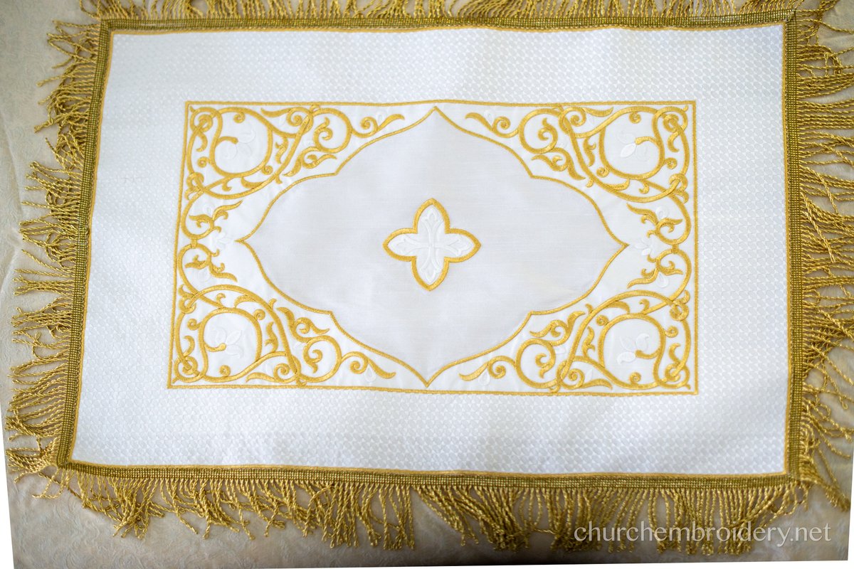 Orthodox Church Traditional Chalice Covers Set - White Gold — photo 6