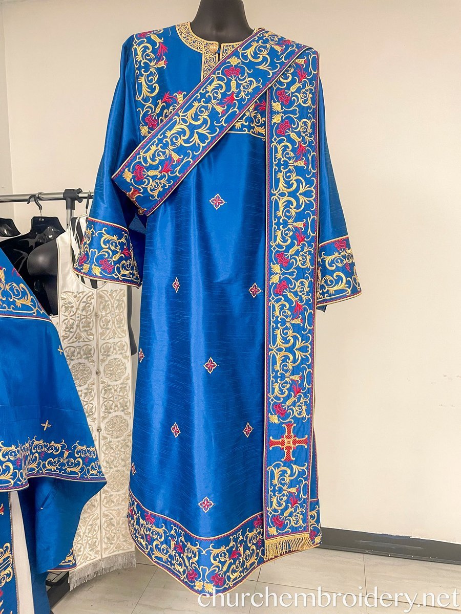 Orthodox Deacon Protodeacon Vestments set Blue Red Gold