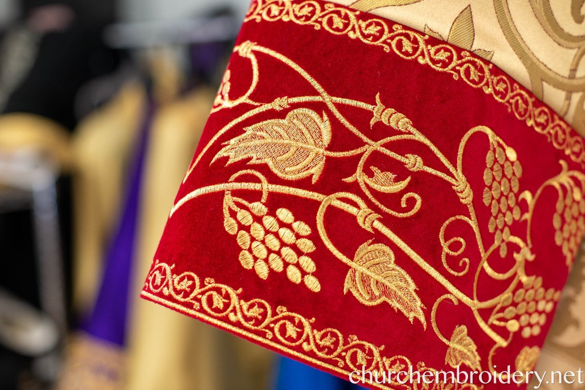 Orthodox Deacon Protodeacon Vestments set Burgundy Gold Brocade — photo 12
