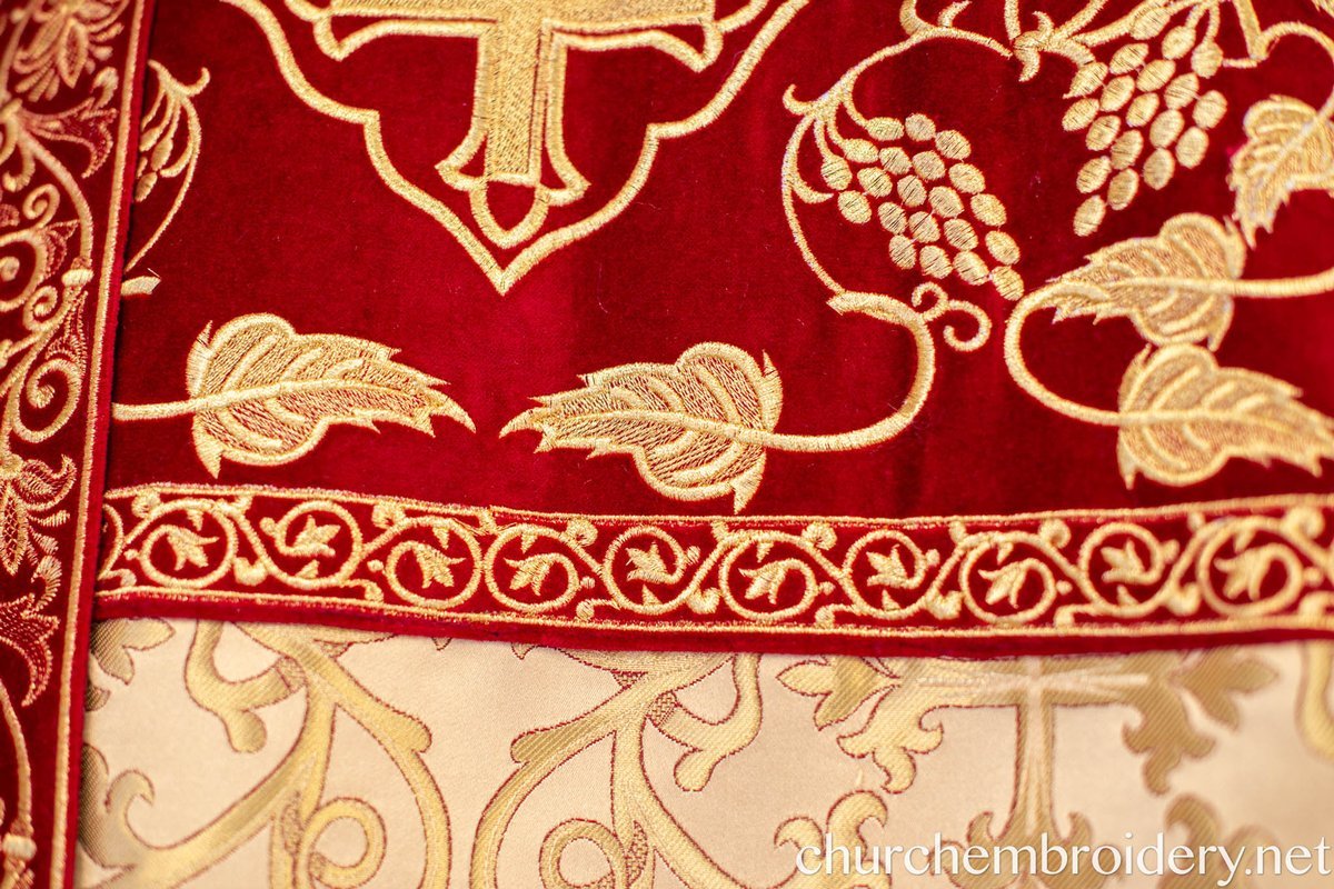 Orthodox Deacon Protodeacon Vestments set Burgundy Gold Brocade — photo 13