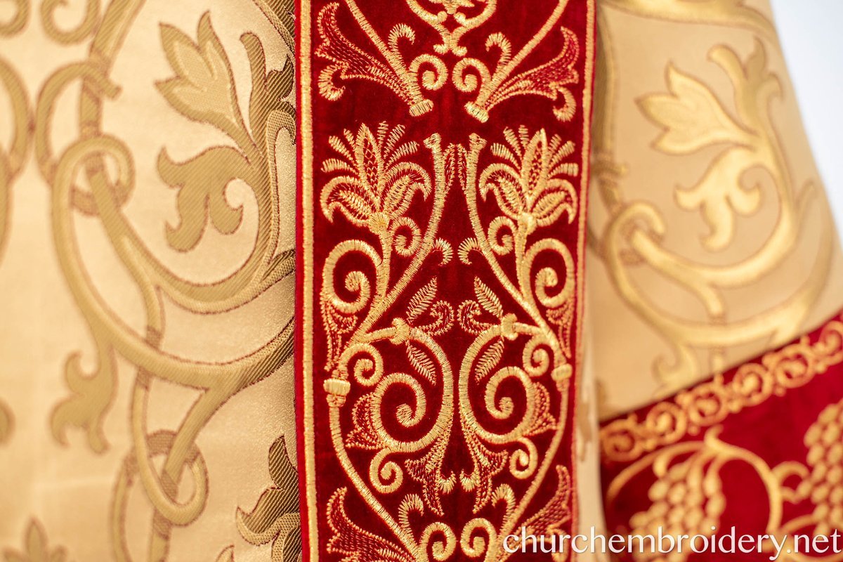 Orthodox Deacon Protodeacon Vestments set Burgundy Gold Brocade — photo 14