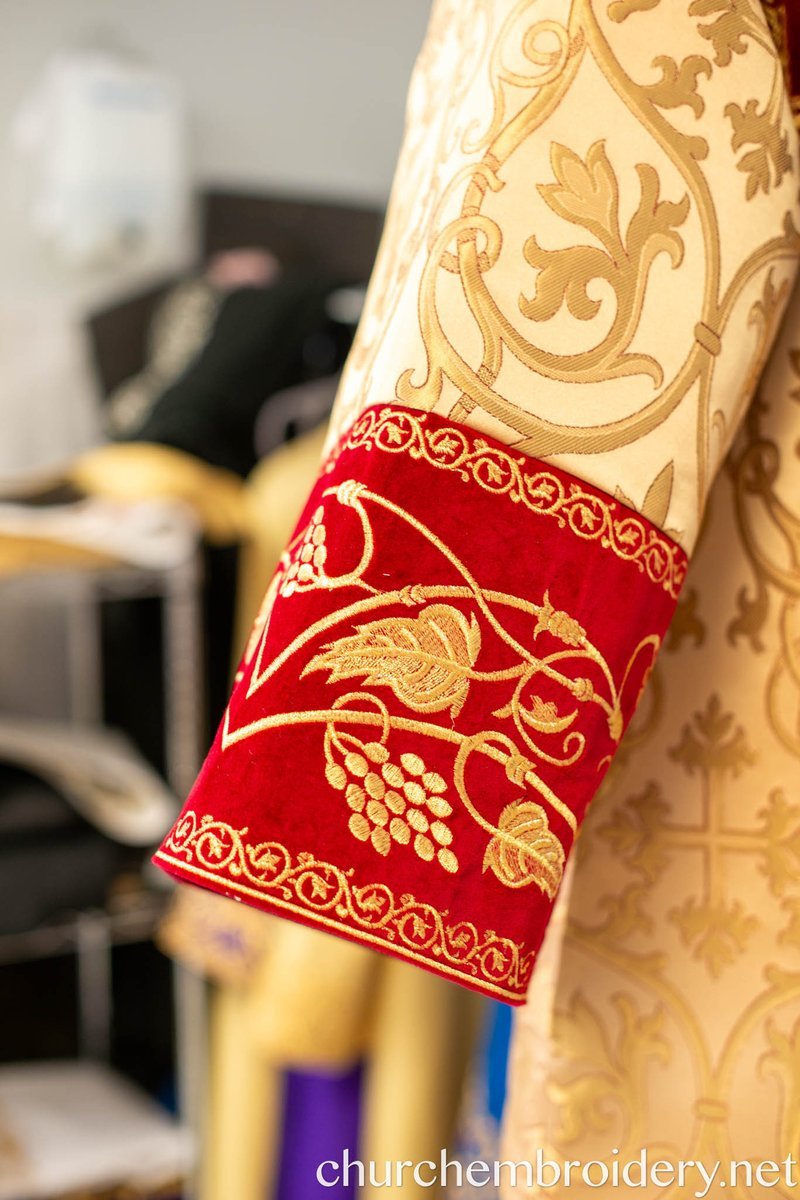 Orthodox Deacon Protodeacon Vestments set Burgundy Gold Brocade — photo 4