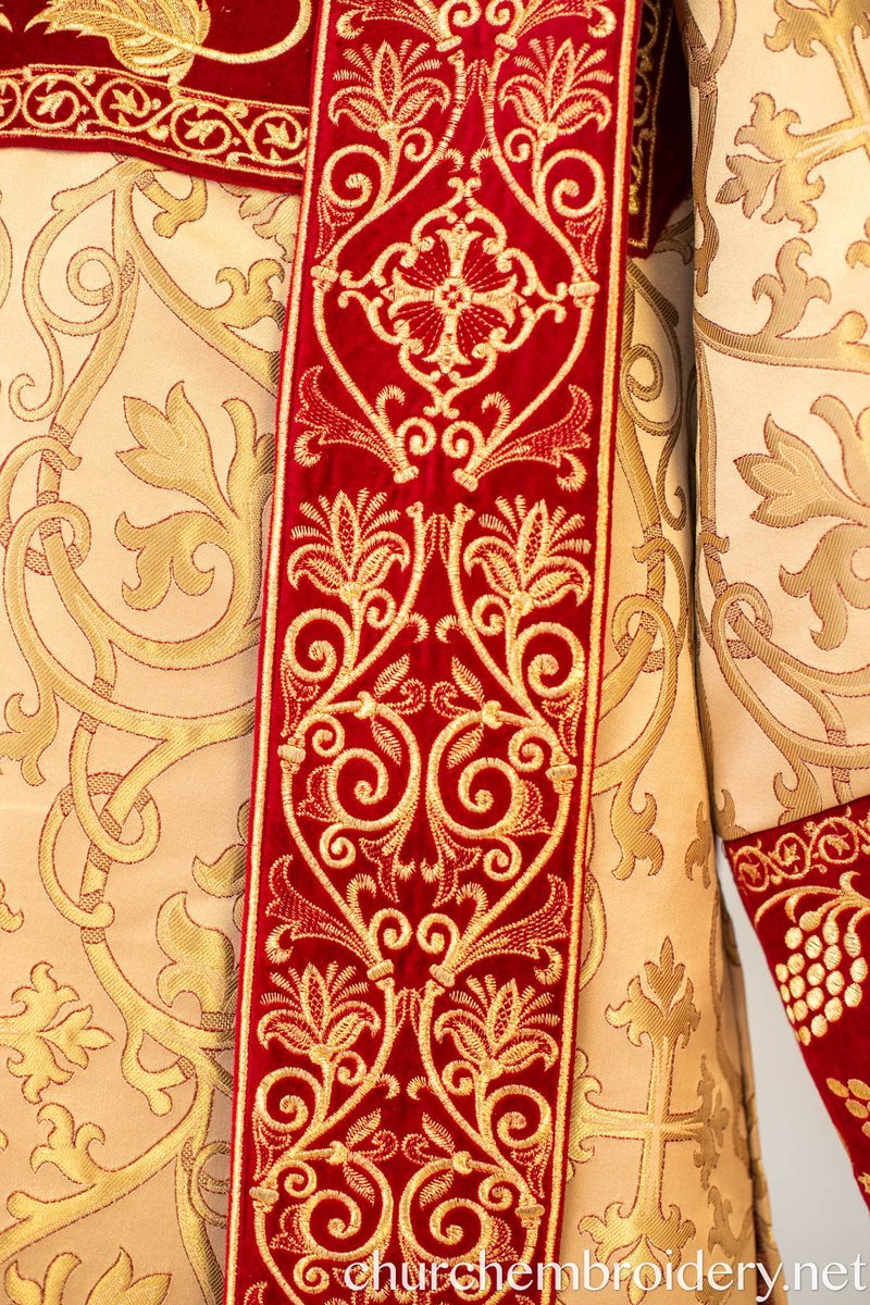 Orthodox Deacon Protodeacon Vestments set Burgundy Gold Brocade — photo 5