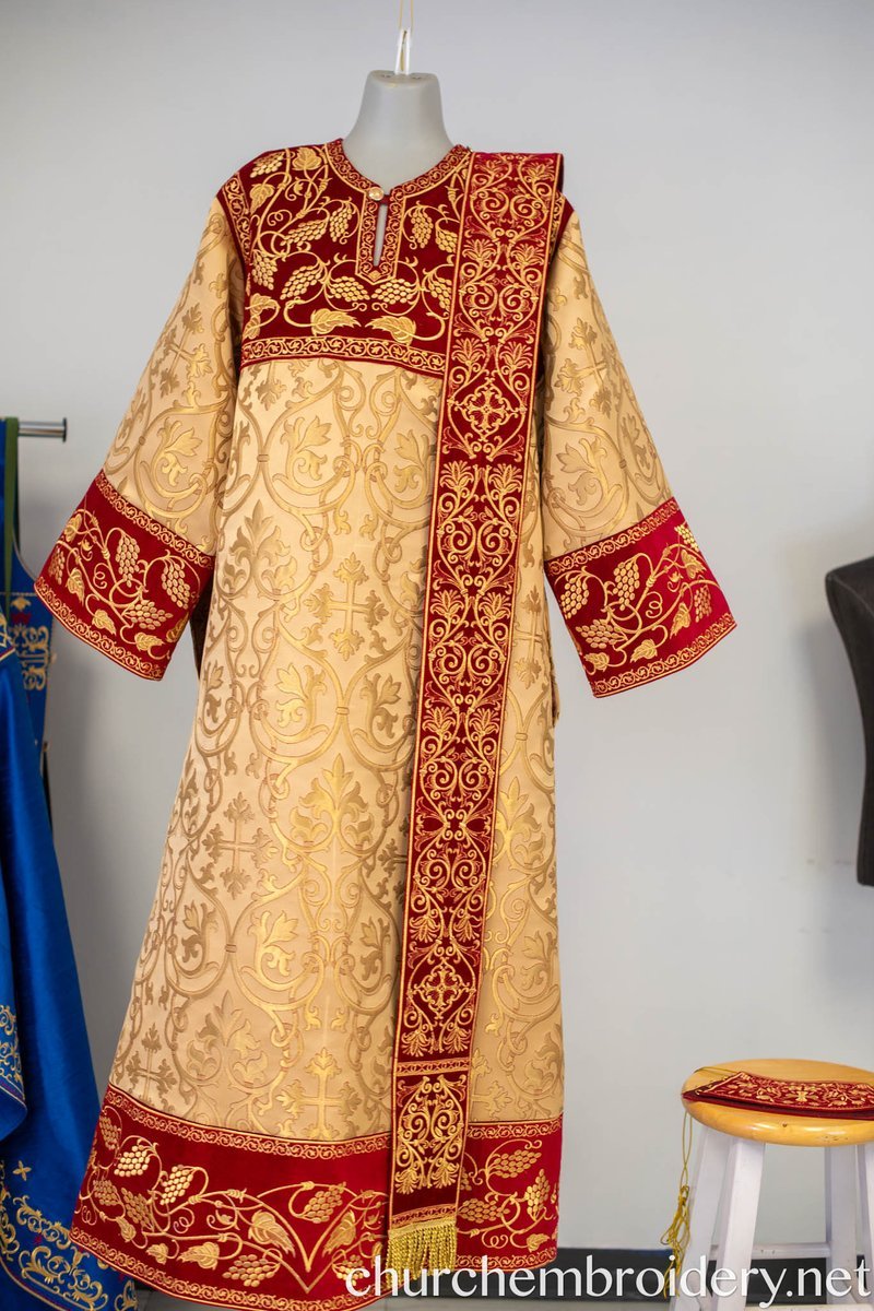 Orthodox Deacon Protodeacon Vestments set Burgundy Gold Brocade