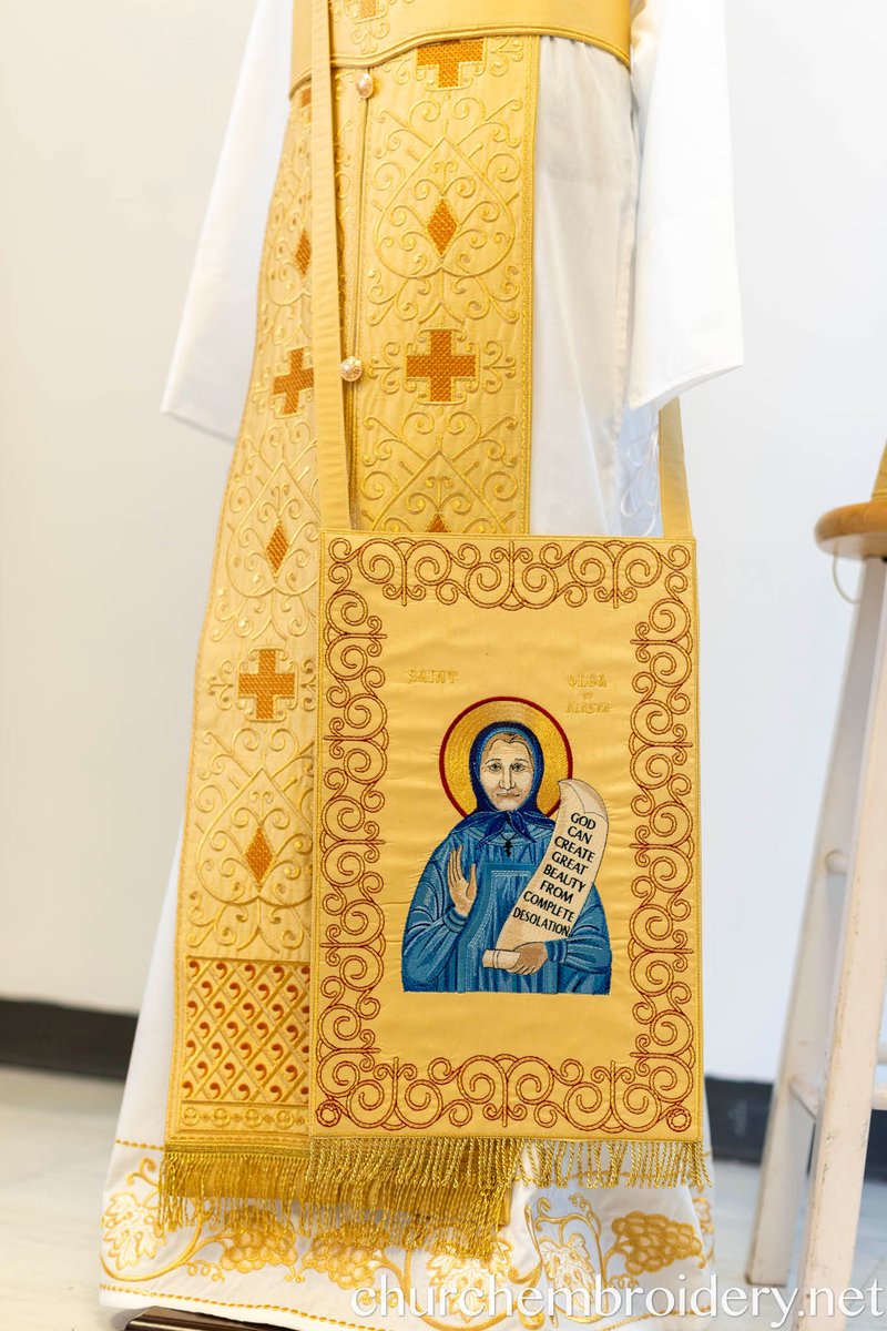 Orthodox Priest Nabedrennik with Embroidered Icon of Saint Olga of Alaska – Cust — photo 3