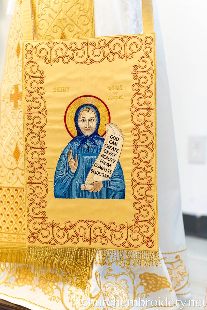 Orthodox Priest Nabedrennik with Embroidered Icon of Saint Olga of Alaska – Cust — photo 4