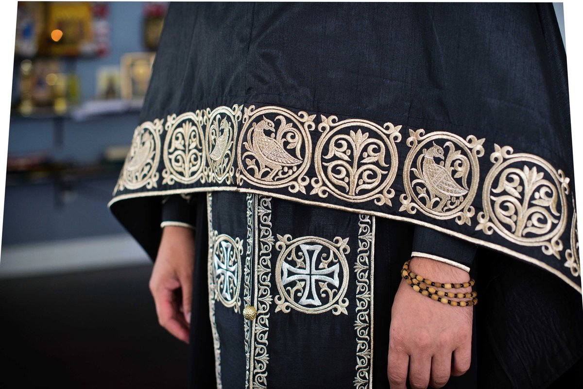 Orthodox priest vestments,Black, Embroidered — photo 10