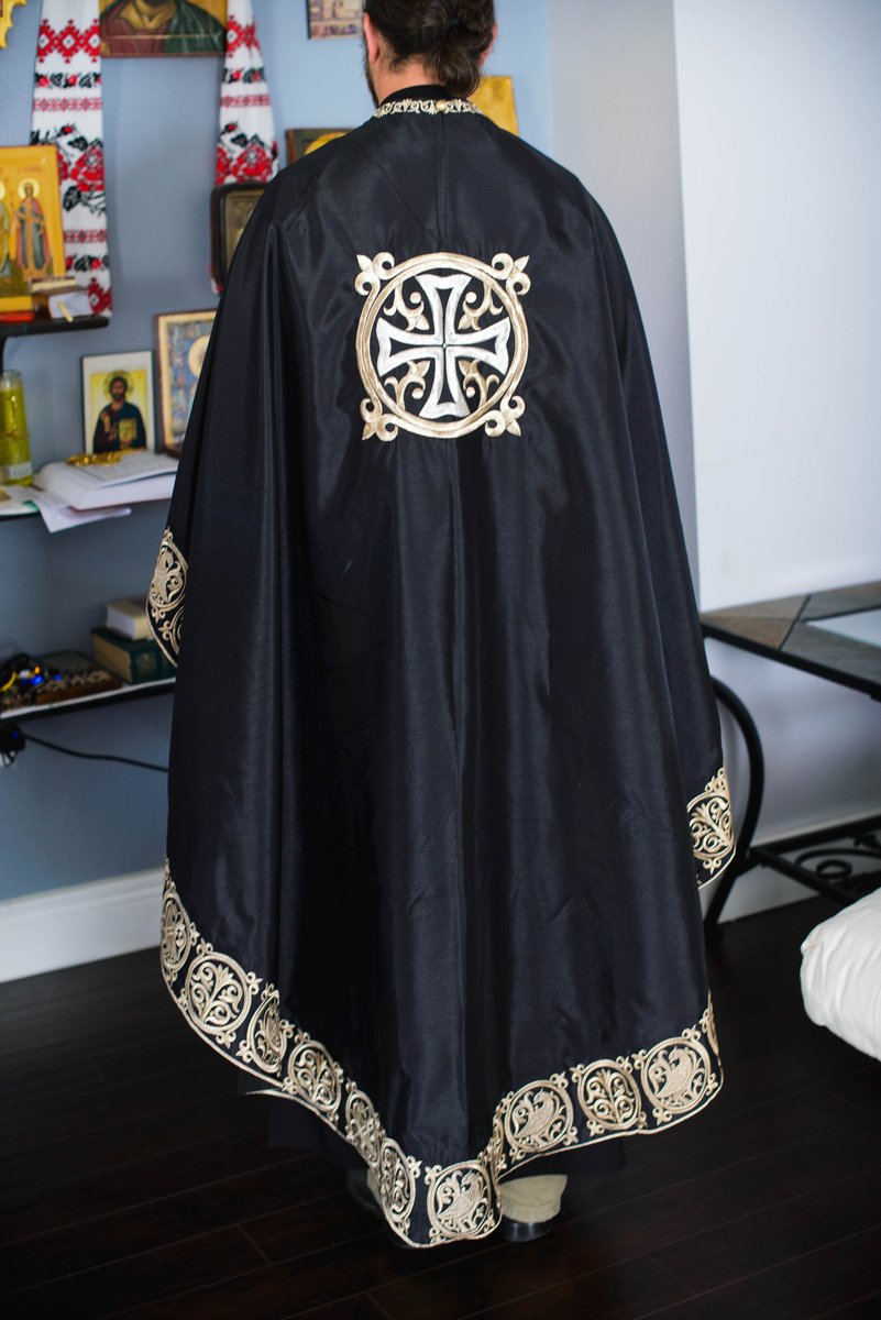 Orthodox priest vestments,Black, Embroidered — photo 11