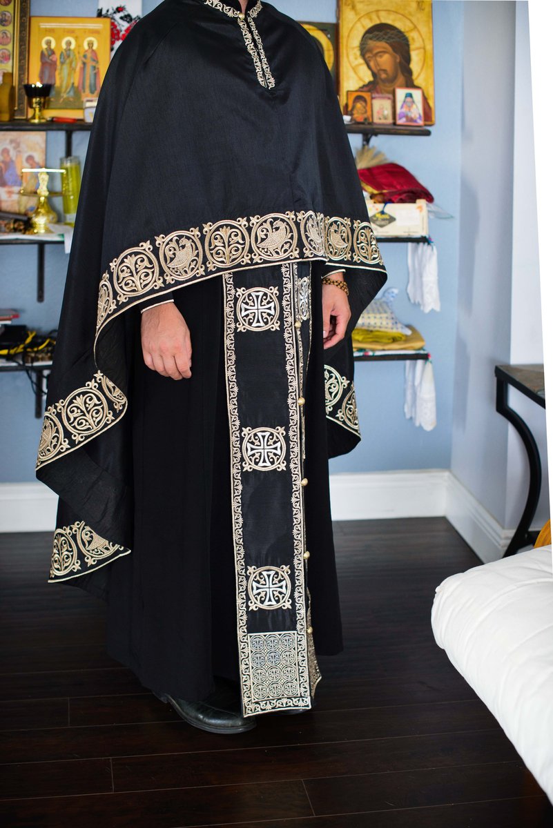 Orthodox priest vestments,Black, Embroidered — photo 13