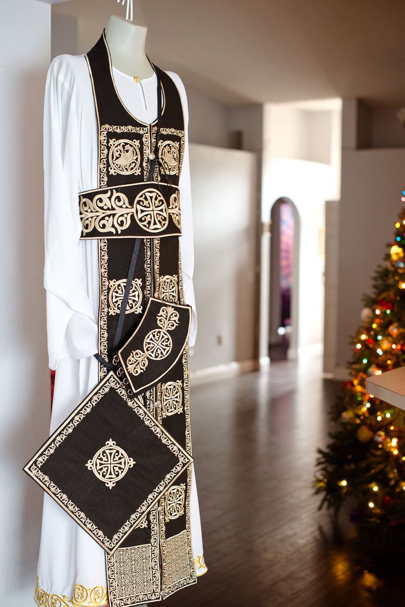 Orthodox priest vestments,Black, Embroidered — photo 14