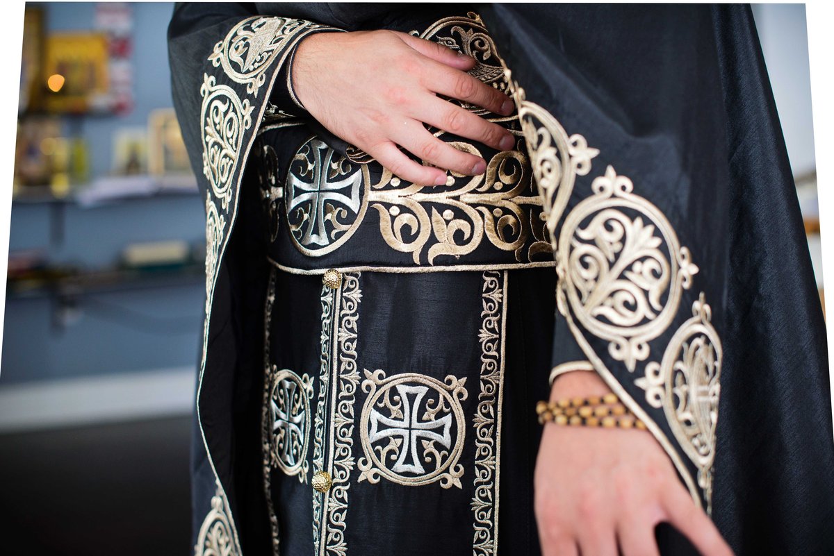 Orthodox priest vestments,Black, Embroidered — photo 4
