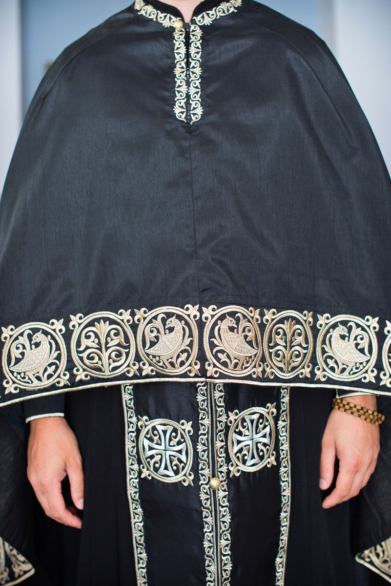 Orthodox priest vestments,Black, Embroidered — photo 6