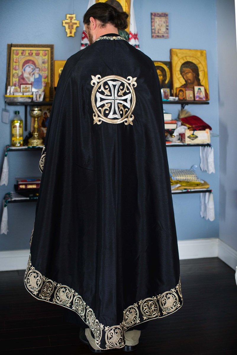 Orthodox priest vestments,Black, Embroidered — photo 8
