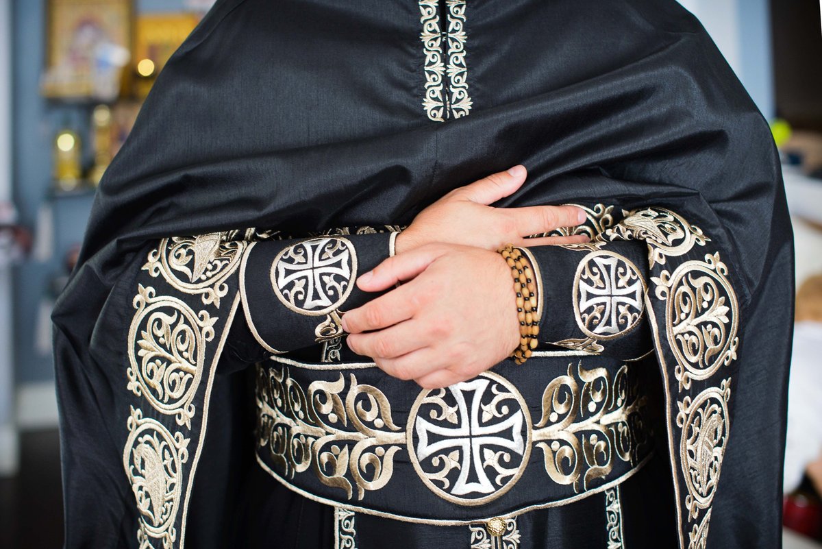 Orthodox priest vestments,Black, Embroidered — photo 9