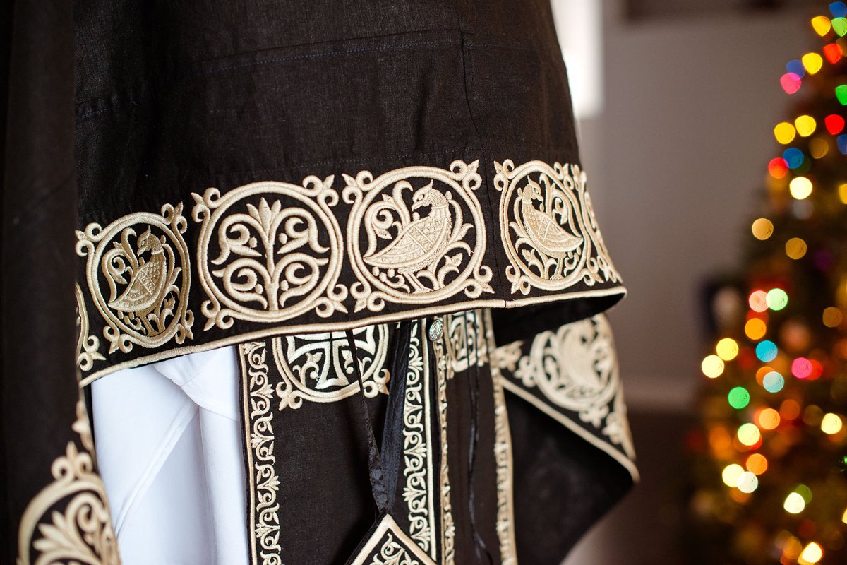 Orthodox priest vestments,Black, Embroidered
