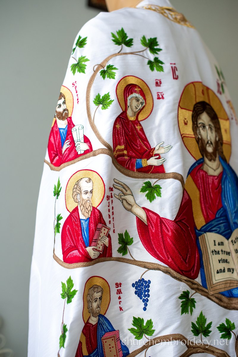Orthodox priest vestments set, fully embroidered with LARGE Icon of Christ — photo 12
