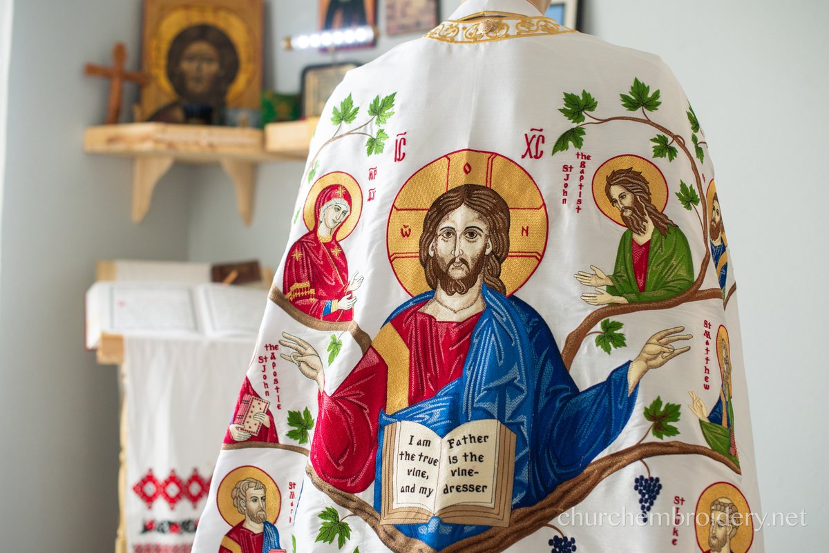 Orthodox priest vestments set, fully embroidered with LARGE Icon of Christ — photo 8