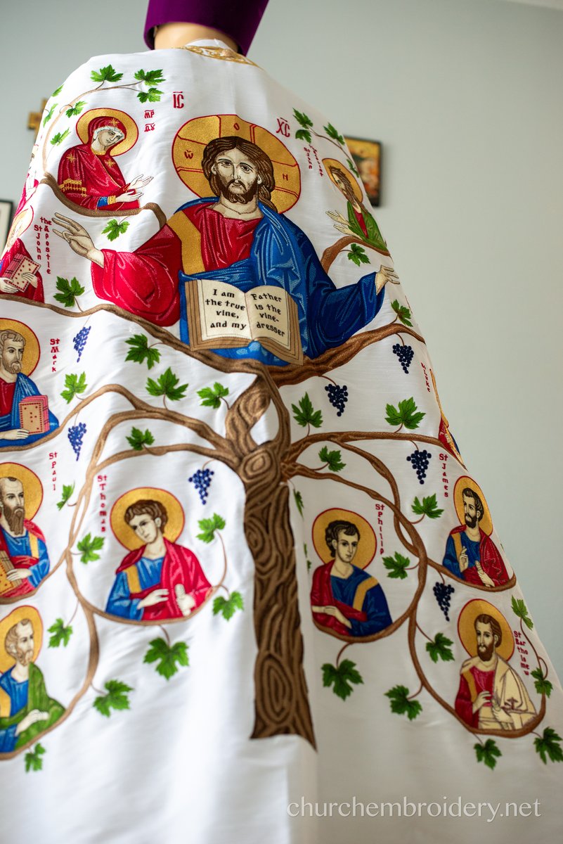 Orthodox priest vestments set, fully embroidered with LARGE Icon of Christ