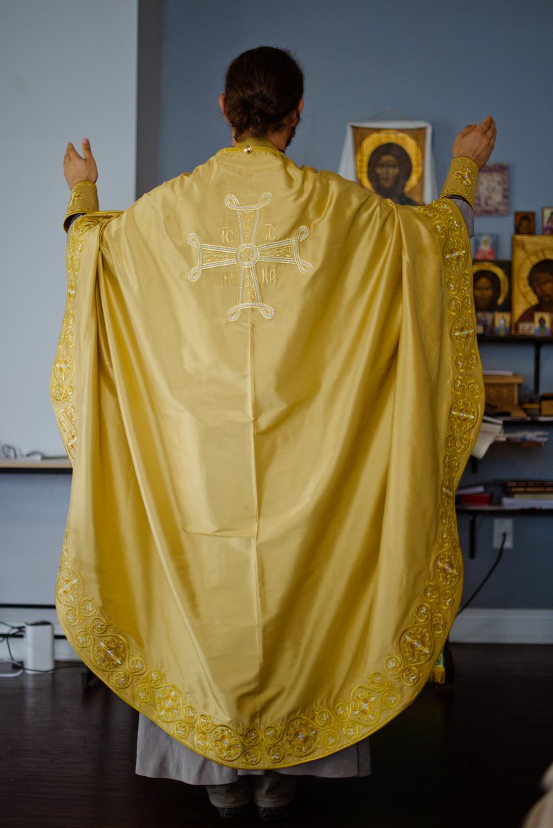 Orthodox priest vestments set greek style, Gold silk 100% natural — photo 11
