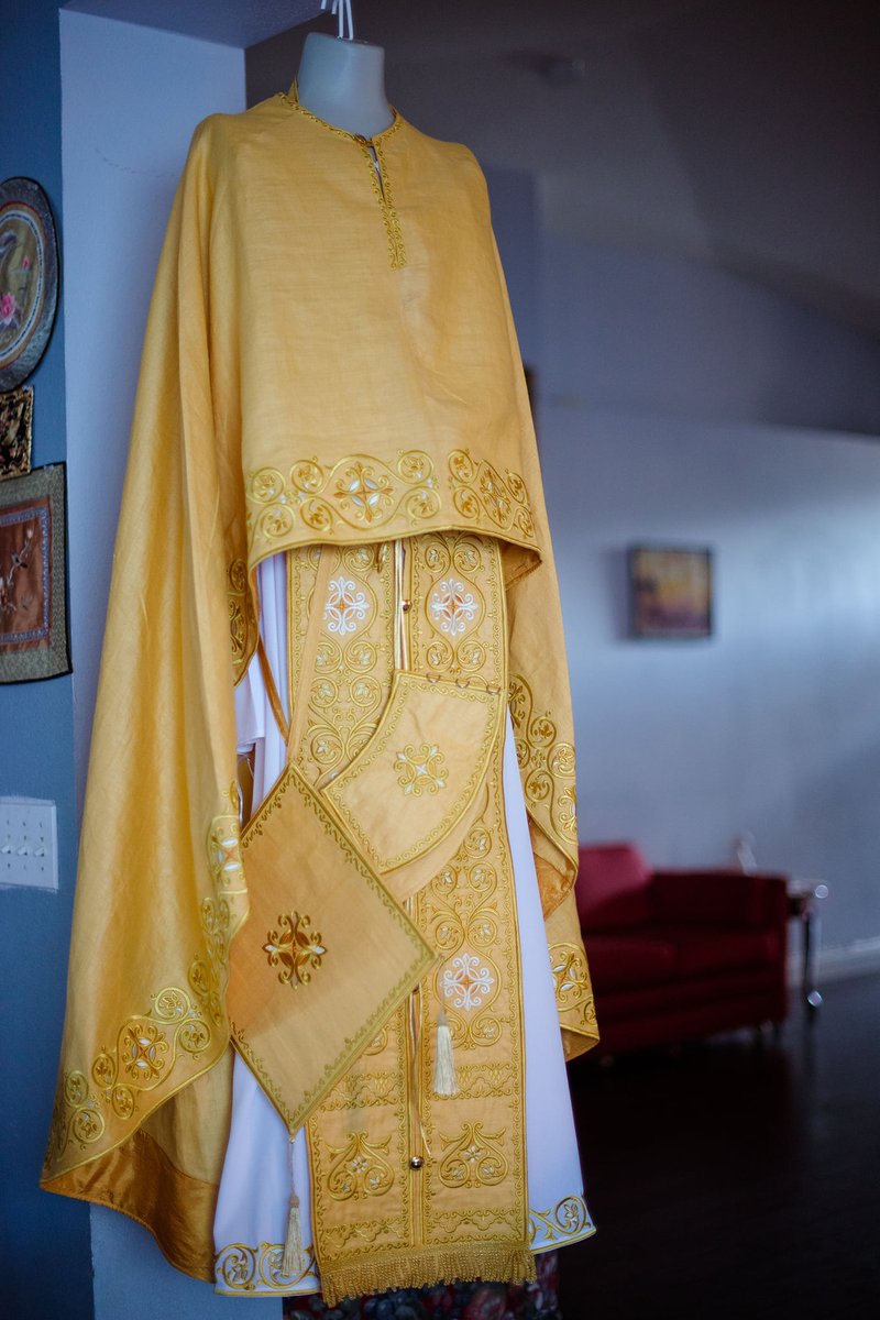 Orthodox priest vestments set greek style, Gold silk 100% natural — photo 13