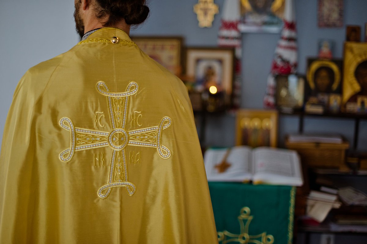 Orthodox priest vestments set greek style, Gold silk 100% natural — photo 3