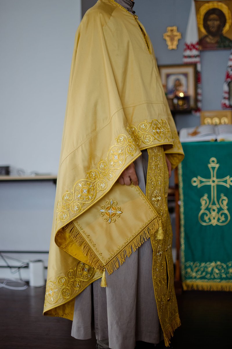 Orthodox priest vestments set greek style, Gold silk 100% natural — photo 4