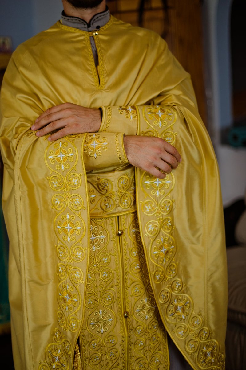Orthodox priest vestments set greek style, Gold silk 100% natural — photo 5